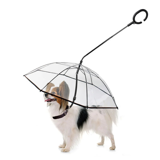 NAMSAN Adjustable Pet Umbrella for Small Dogs and Cats - Waterproof, C-Shaped Handle, Collapsible Design, Includes Built-in Leash