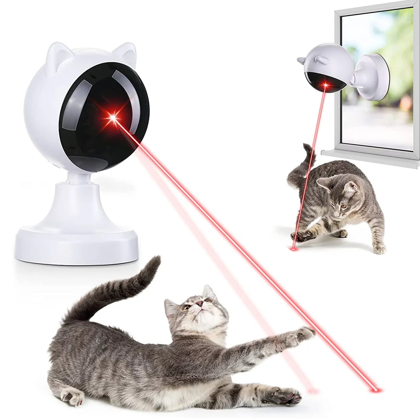 Automatic Laser Cat Toy - Engaging Laser Pointer, Adjustable Modes, and Multi-Angle Design for Indoor Cats