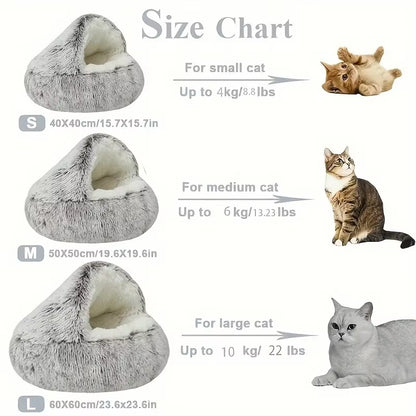 Winter Long Plush Pet Bed for cats and small dogs