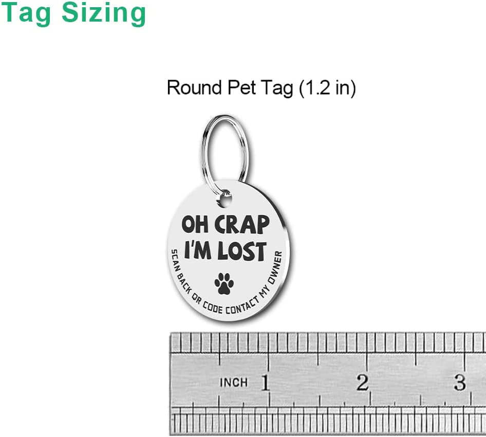 Personalized Stainless Steel QR Code Pet ID Tag