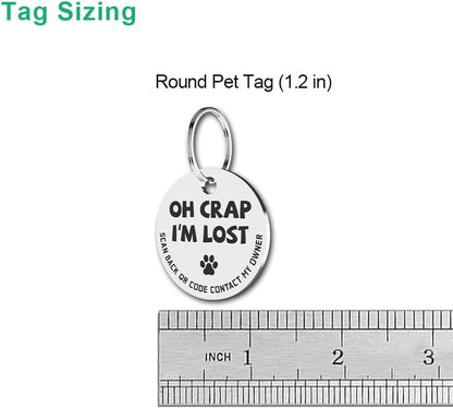 Personalized Stainless Steel QR Code Pet ID Tag