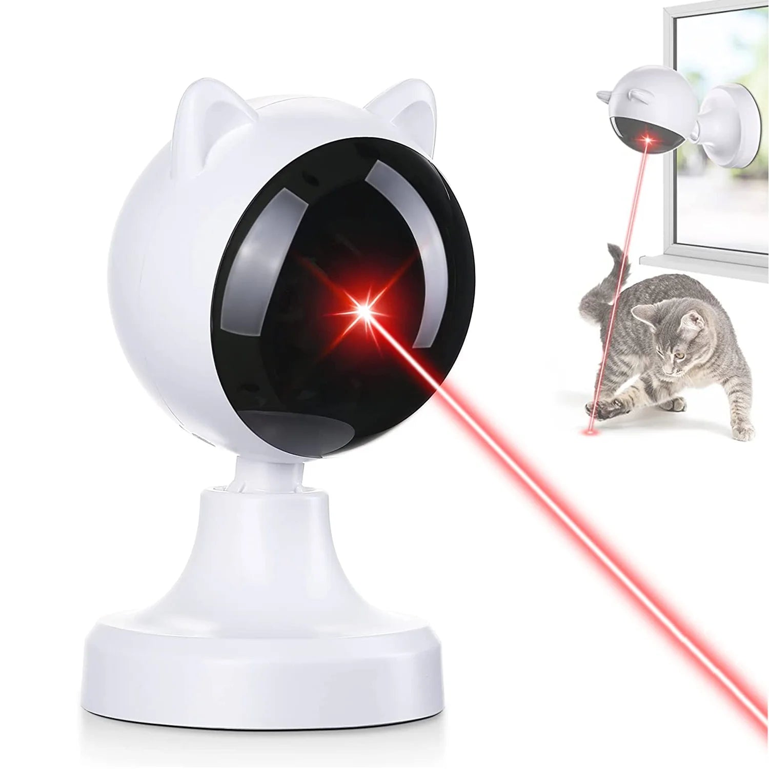 Automatic Laser Cat Toy - Engaging Laser Pointer, Adjustable Modes, and Multi-Angle Design for Indoor Cats