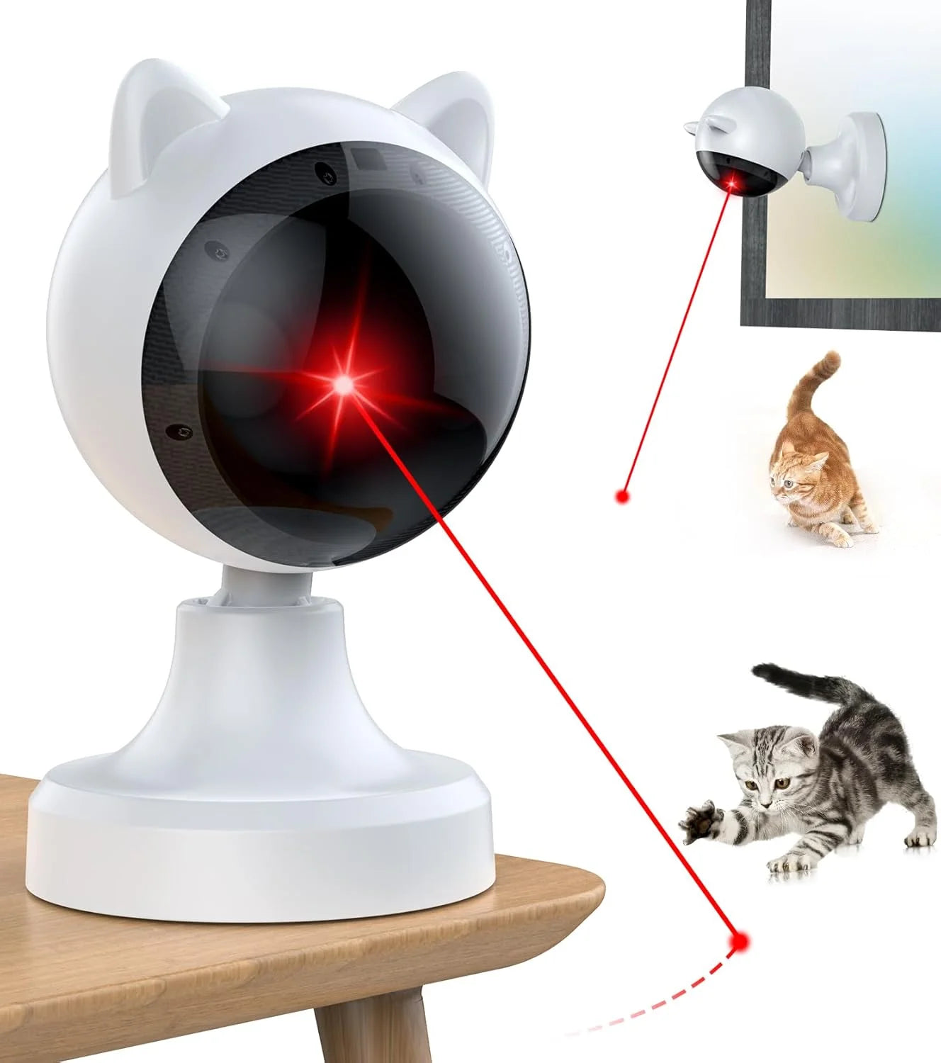 Automatic Laser Cat Toy - Engaging Laser Pointer, Adjustable Modes, and Multi-Angle Design for Indoor Cats