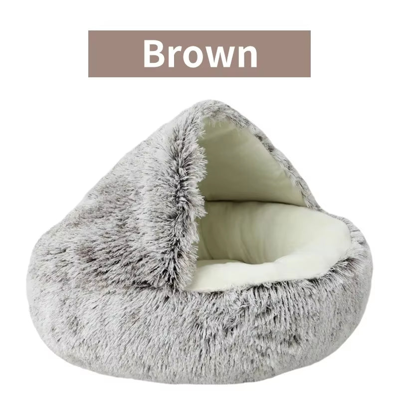 Winter Long Plush Pet Bed for cats and small dogs