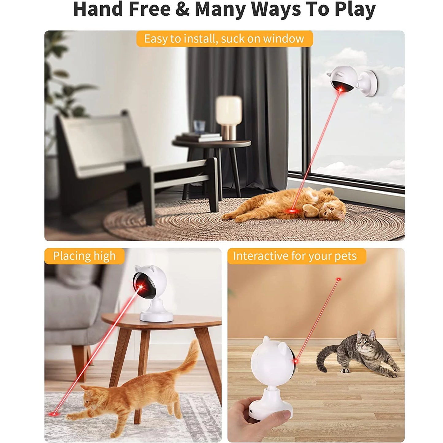 Automatic Laser Cat Toy - Engaging Laser Pointer, Adjustable Modes, and Multi-Angle Design for Indoor Cats